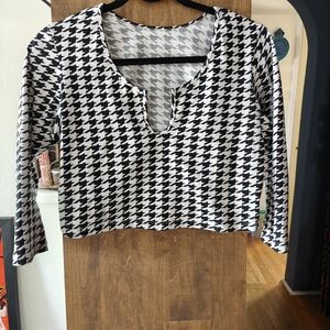 Manners London U Front Crop In Houndstooth